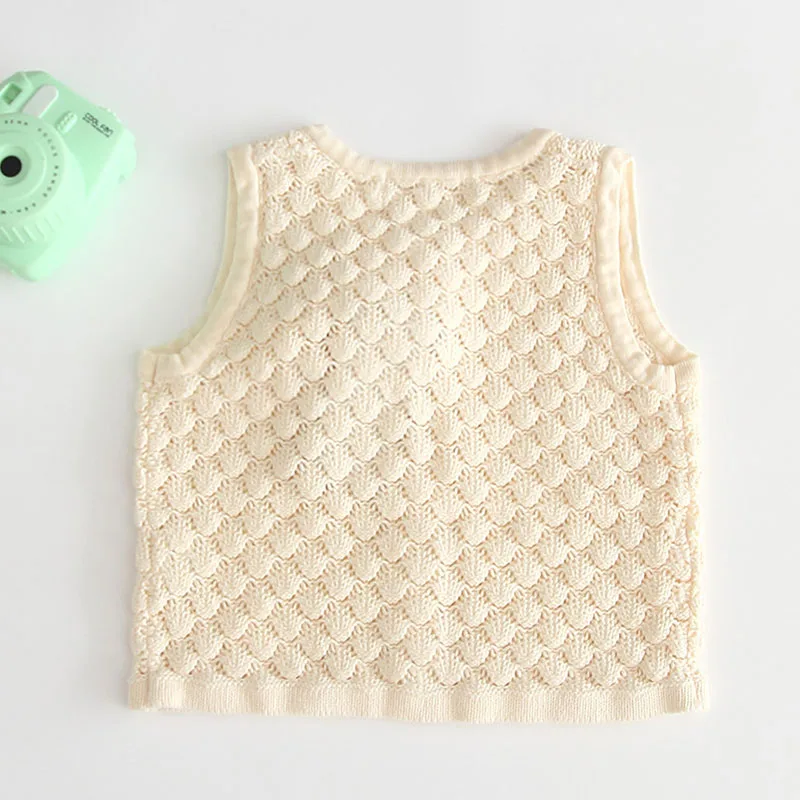 Baby Knitted Baby Boys Girls Sleeveless Sweater Vests Girls Kids Casual Waistcoats Children Knitting Wool Cardigan