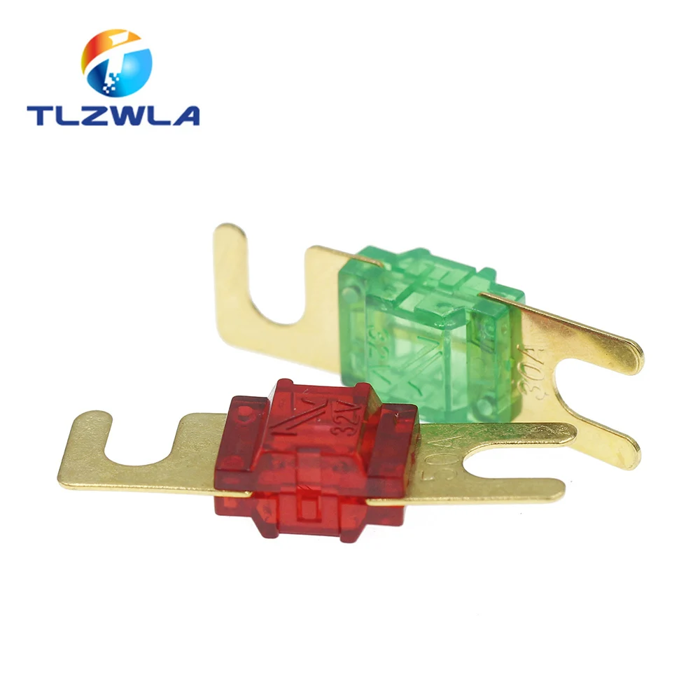 Gold Plated Mini Car Stereo Audio Fuses – 20A to 150A, 32V