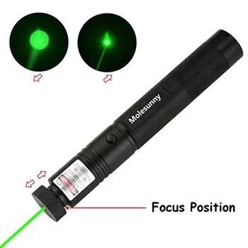 

532nm Powerful Green/Red/purple Laser Pointers Pen Laser torch Light Adjust Focus 18650 Battery+ Charger