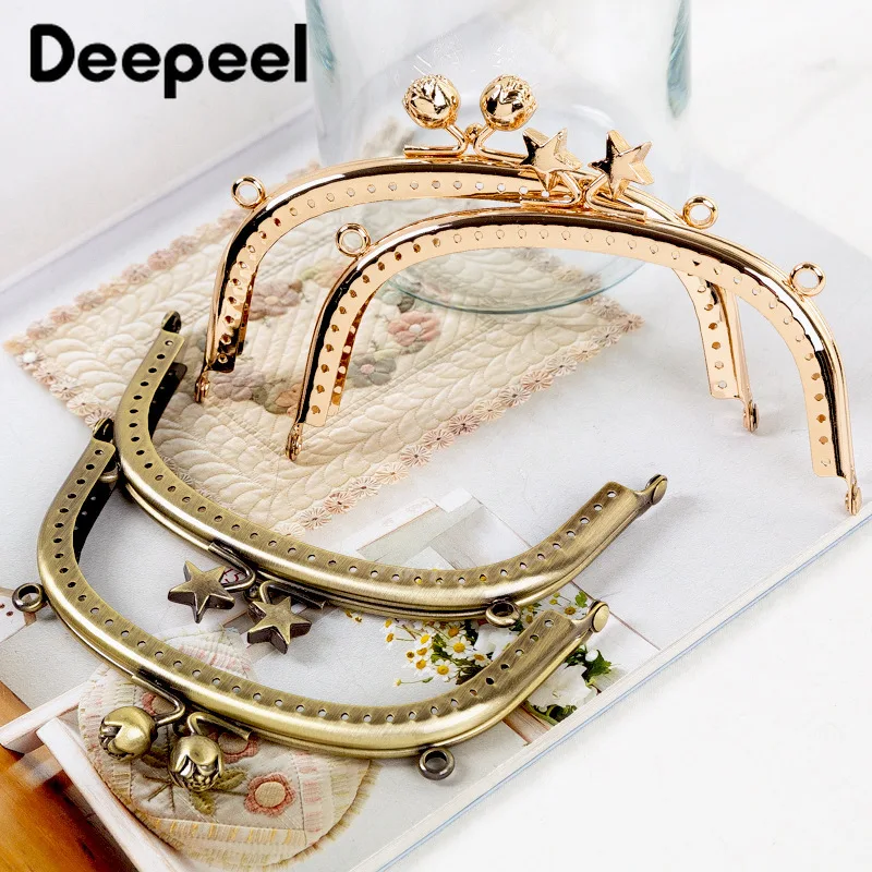 2/5pcs Deepeel 12.5cm Star Flower Head Alloy Kiss Clasp Bags Purse Frame Diy Handmade Handle Sewing Wallet Hardware Accessories | Багаж и