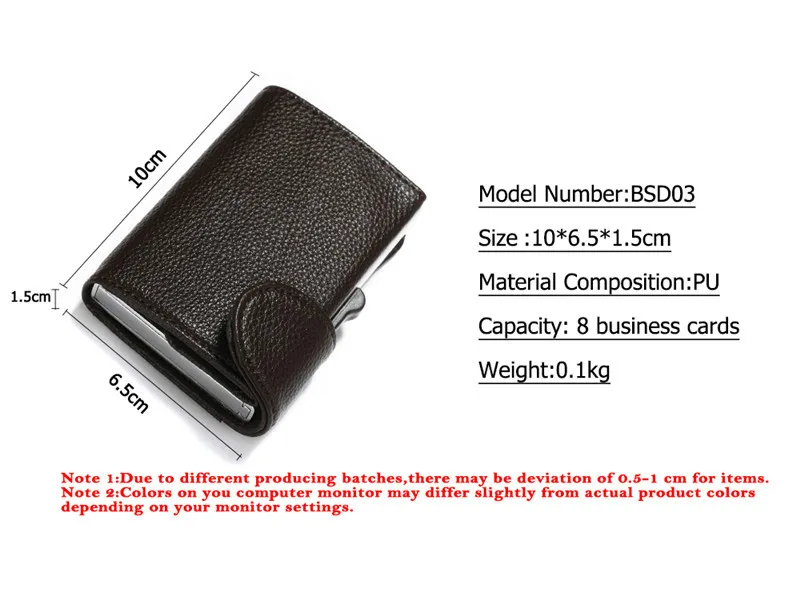 BISI GORO смарт-кошелек RFID одна безопасная коробка держатель для кредитных карт винтажная PU кожа мягкая мужская и женская открытка-раскладушка кошелек