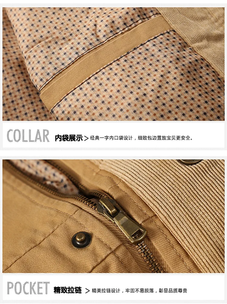 AliExpress, осенняя и зимняя мужская повседневная куртка, Тренч средней длины, пальто из чистого хлопка, Мужское пальто