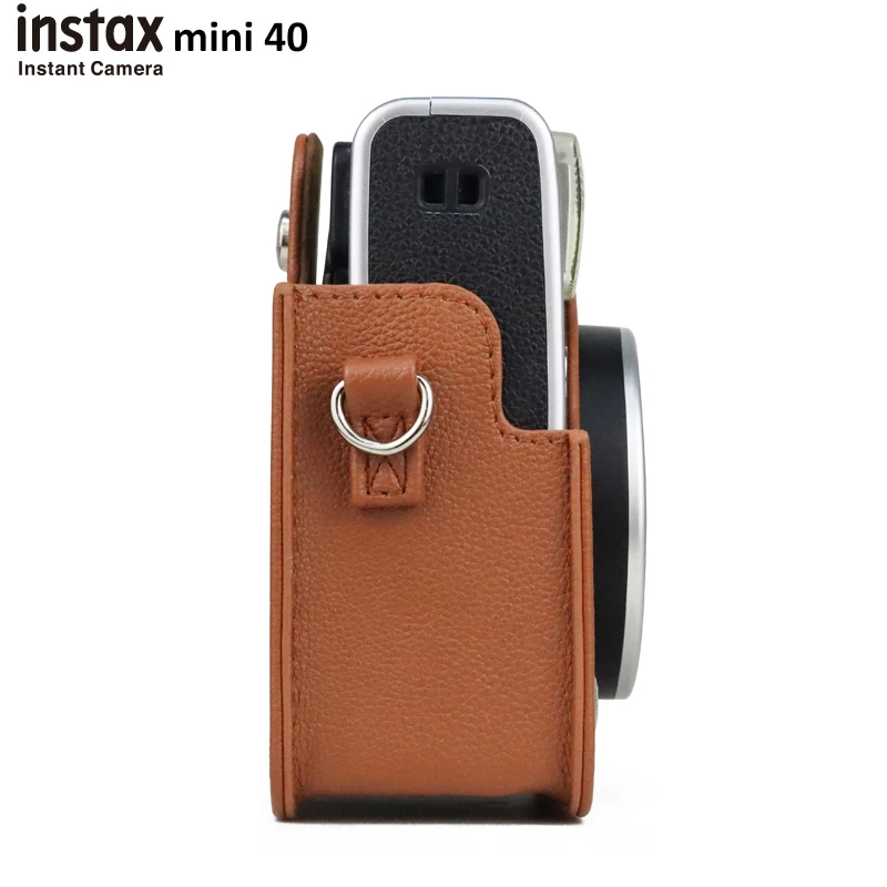 Capa para Câmera Fujifilm Instax Mini 40 Câmera de Filme Instantâneo Bolsa de Couro pu Protetora Capa Cristalina com Alça de Ombro - Image 2