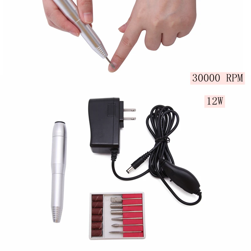 

electric nail drill Machine Portable 1 Set 6 Bits Nail Drill Bits Nail Drill Milling Cutter Nail Art Equipment Polisher Tool