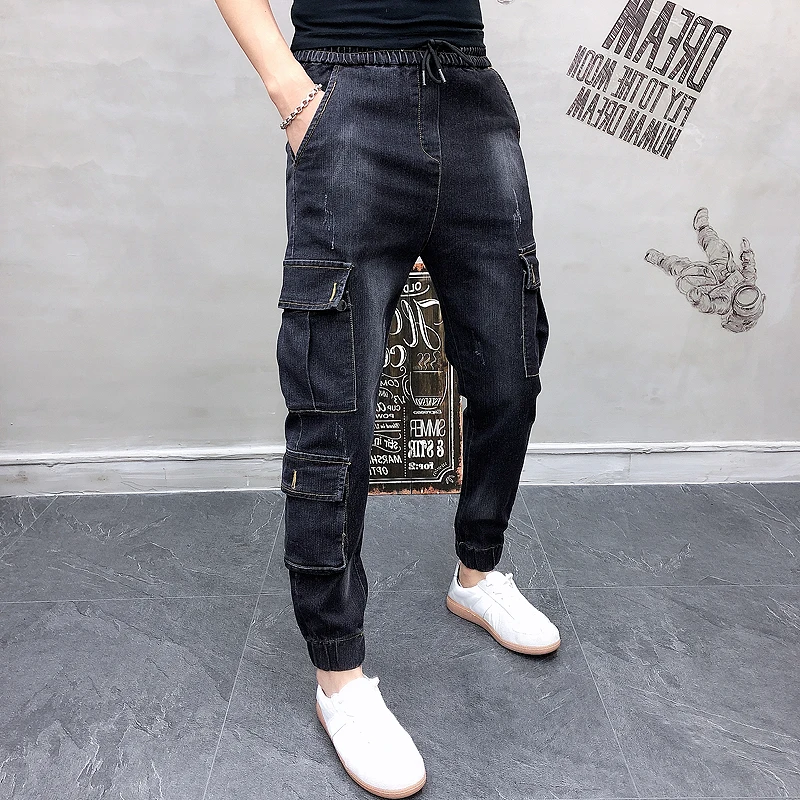 Осень зима новые Джоггеры мужские джинсы корейский Slim Fit повседневные брюки