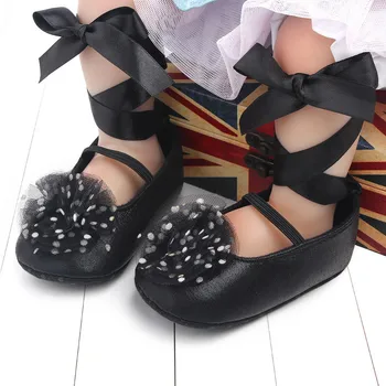 

2020 Toddler Baby Girl Shoes Kids Girls Flats Shoes Wedding Princess Party Shoes Flower Fashion Shoes with Ribbon Age for0-18M
