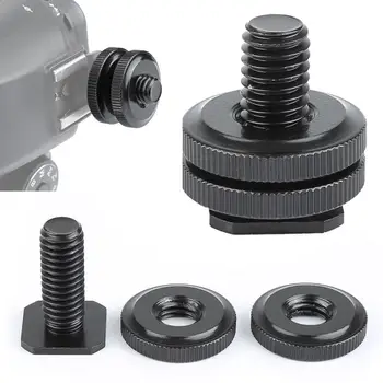

Camera Accessories 1/4" Threaded Stud Tripods Screw To Camera Flash Hot Shoe Mount Adapter Up Down Lock Tripod Screw