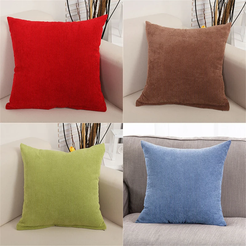Luxury Corduroy Pillow Cover Case Green Yellow Pink Gray White Black Home Decorative Sofa Throw cushion cover | Дом и сад