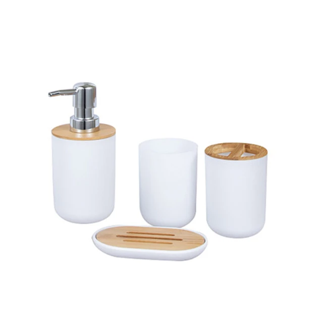 bonVIVO Accesorios Baño, Set Completo - Jabonera, Dispensador Jabon, Porta  Cepillo Dientes, Vaso para Enjuague - Kit de Decoracion para Baños :  : Hogar y cocina