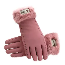 Новые зимние женские кружевные теплые кашемировые три новые женские зимние водонепроницаемые Нескользящие эластичные теплые перчатки с мягкой подкладкой
