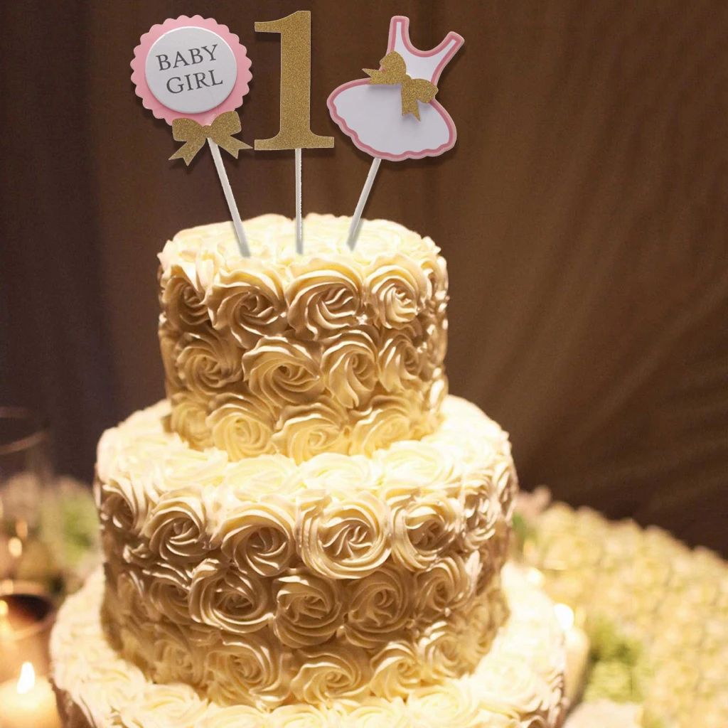 BABY BOY/BABY GIRL Clothing Dress Design Cake Topper for 1st Birthday Party