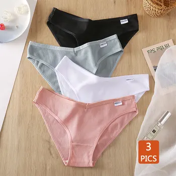 

Women's 3pcs M-4XL Panties Soft Cotton Breathable Sexy lingerie Briefs Underwear Ladies Seamless Fashion Panties Dropshipping