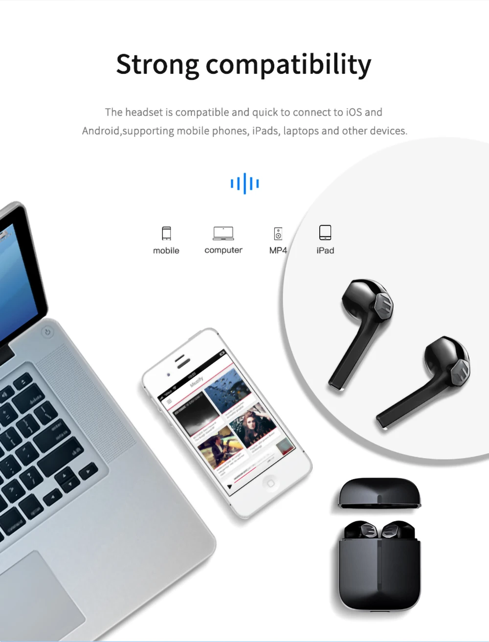 Bluetooth наушники TWS E8 зарядная коробка отдельный дизайн беспроводная Bluetooth гарнитура Нескользящая креативный внешний вид наушники pk i200