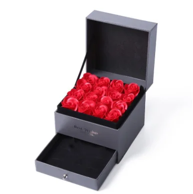 Red rose gift box 8 цветов вечная роза стиль практичная шкатулка витрина для ювелирных изделий серьги ожерелье кулон хранения подарочная упаковка - Цвет: Red rose gift box