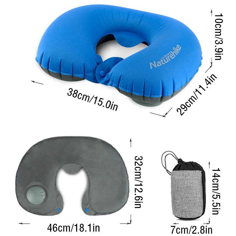 Naturehike Portable Ultralight Inflatable Comfortable Outdoor Camping Sleeping Pillow U-Shape Neck Protective Travel Accessories