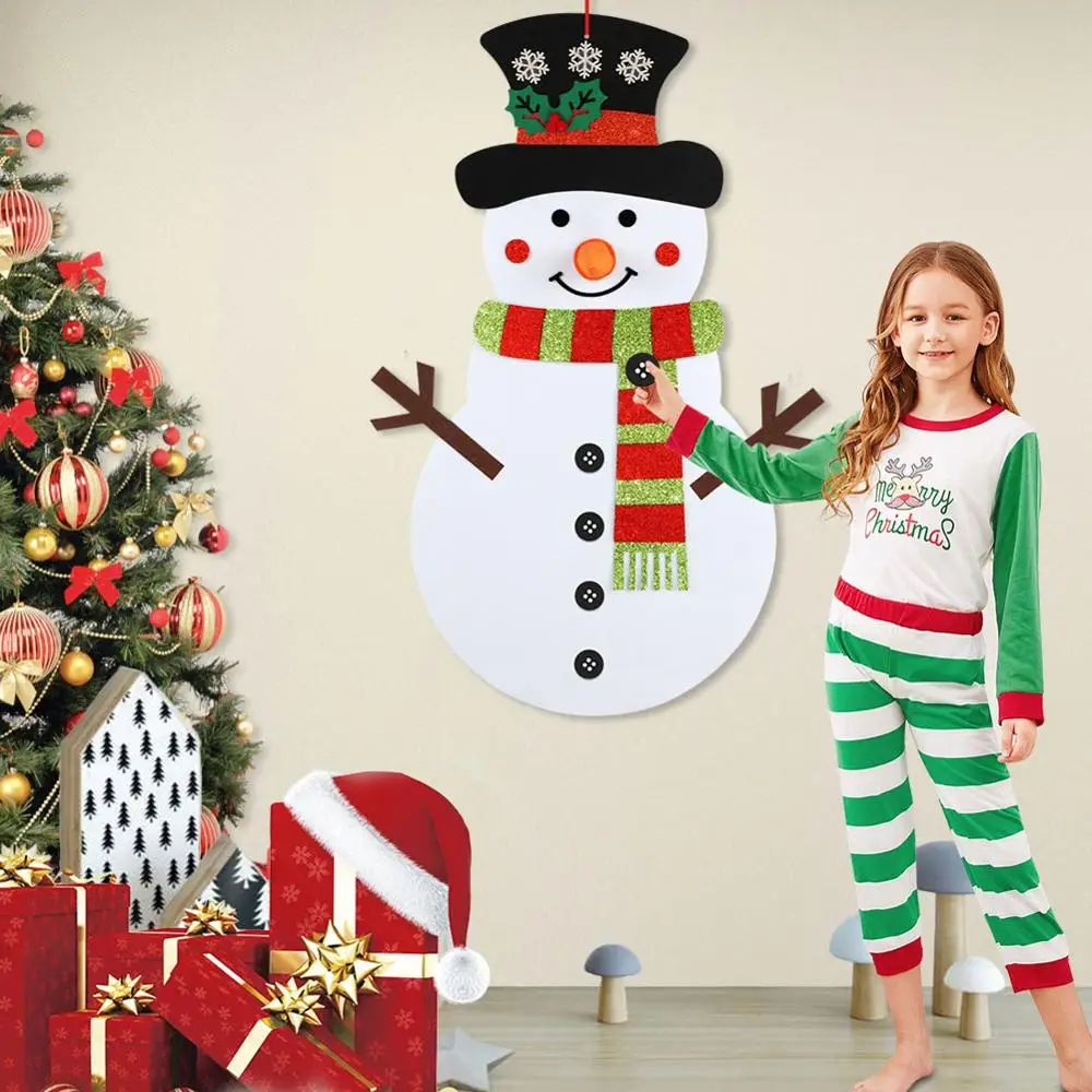 OurWarm DIY Felt Christmas Snowman Games Set for Kids,3.1Ft Double Sided  Felt Snowman Games with 35pcs Glitter Detachable Ornaments for Toddles Xmas  Gifts Christmas Door Wall Hanging Decorations : : Toys 