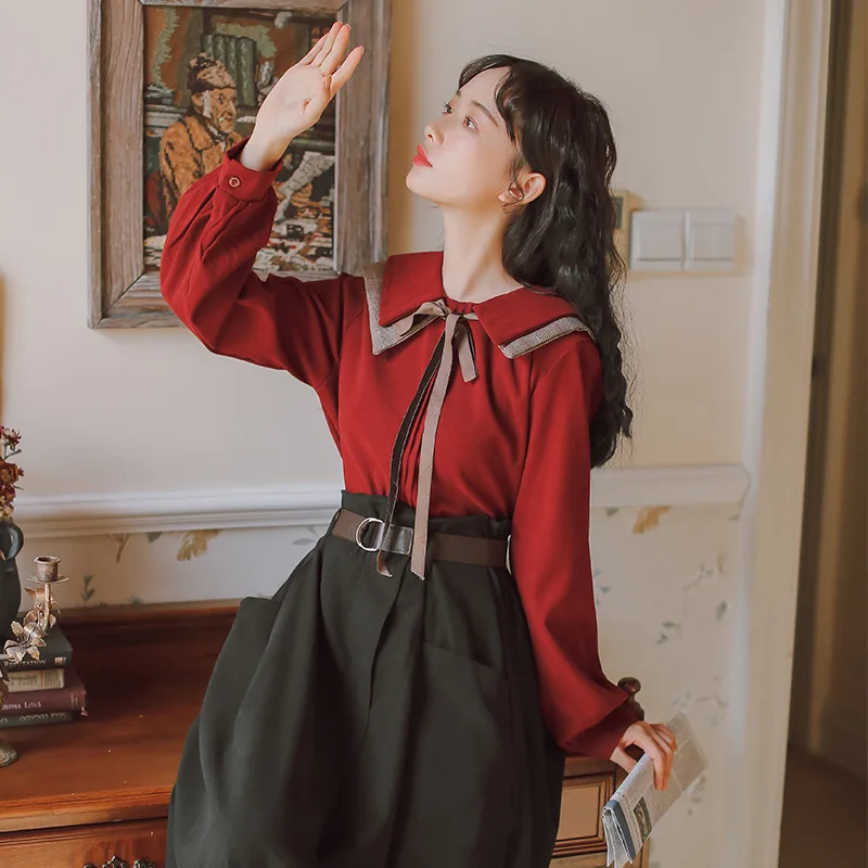 

2019 new fashion women's clothing Retro shirt womens tops and blouses