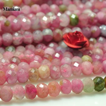 

Mamiam Natural Pink Tourmaline Faceted Rondell Beads 3x4mm Loose Stone Diy Bracelet Necklace Jewelry Making Gemstone Gift Design