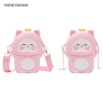 

Kids Girls Lovely Silicone Cartoon Shoulder Bag Phone Pouch Crossbody Messenger Flap Purse