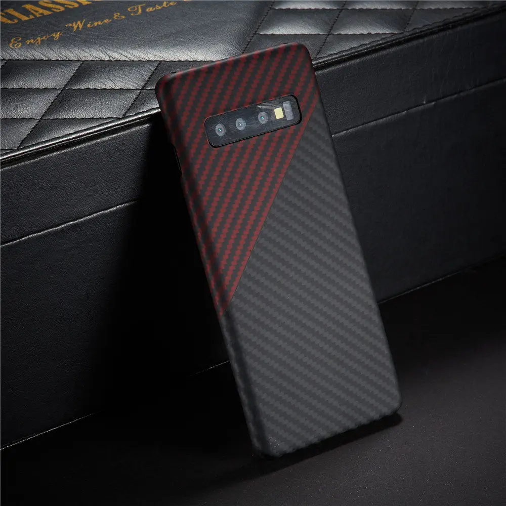 

carbon fiber protective case for samsung galaxy s10 plus back cover s10+ shell bumper aramid luxury brand disign
