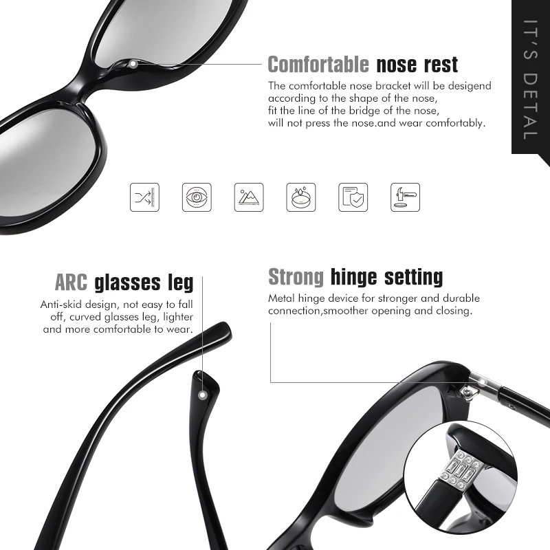 LIOUMO Fashion Design Women Sunglasses 2021 Polarized Photochromic Glasses Female Chameleon Goggle Anti-Glare lunette de soleil 5