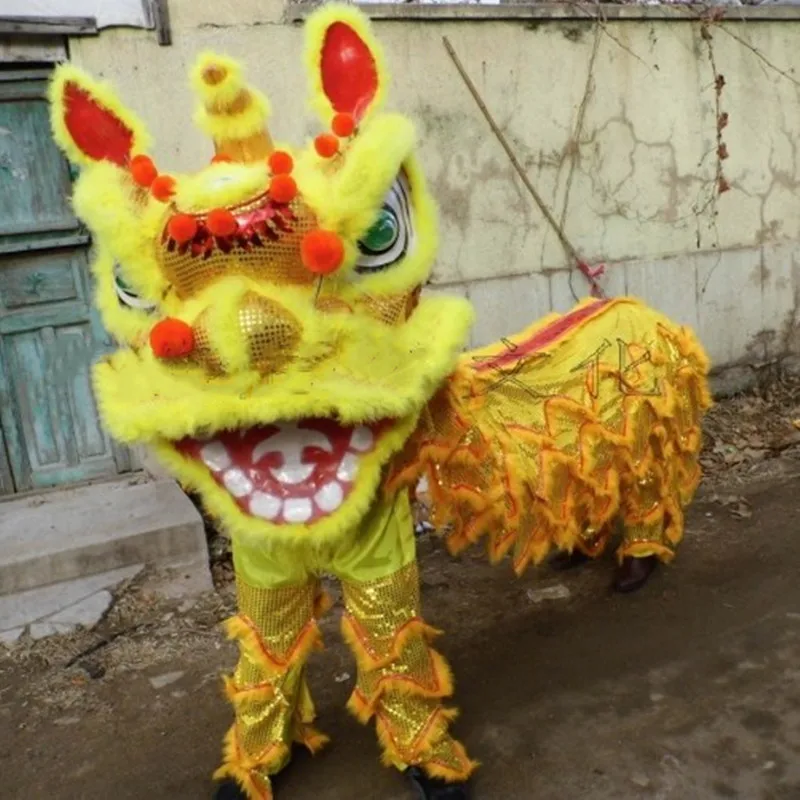 

Chinese Lion Dance Outfit Double Adult Lion Dance Costume Wool Hand Made Stage Accessories Lion Dancing Clothing