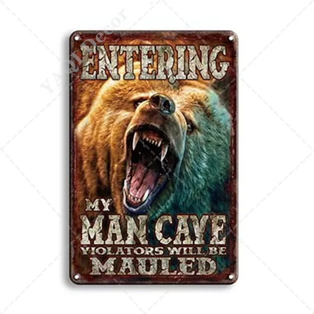 Man Cave Signs Vintage Metal Sign Plaque Metal Vintage Retro Tin Sign Wall Decor for Bar Pub Club Garage Iron Painting 60075