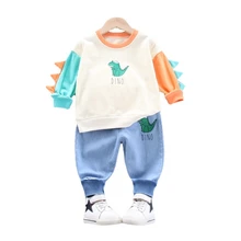 Vêtements de printemps et d'automne pour bébés garçons et filles, t shirt et pantalon de dessin animé, survêtement pour nourrissons, vêtements décontractés pour tout petits, nouvelle collection pièces/ensembles