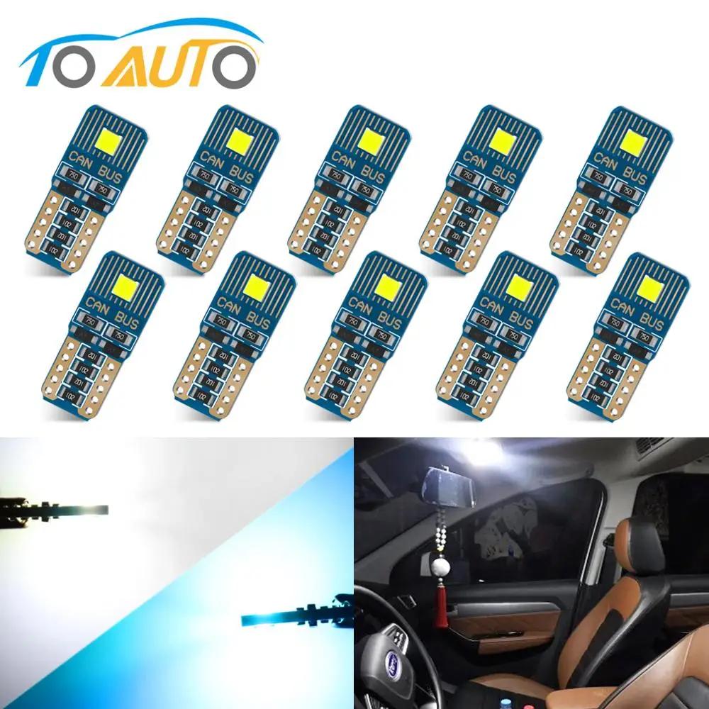 10 шт. T10 W5W светодиодный FLS35 чипы 2SMD Canbus Автомобильный Автоматический лампа для