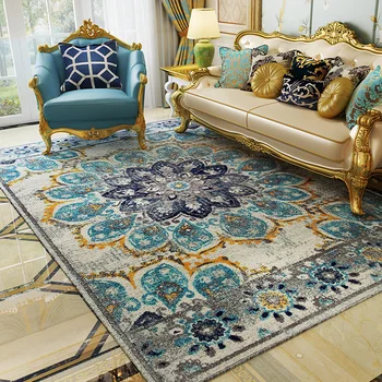 

Ethnic Style American Rural Carpets For Living Room Classic Retro Coffee Table Floor Mat Home Nordic Bedroom Full Shop Room Rug