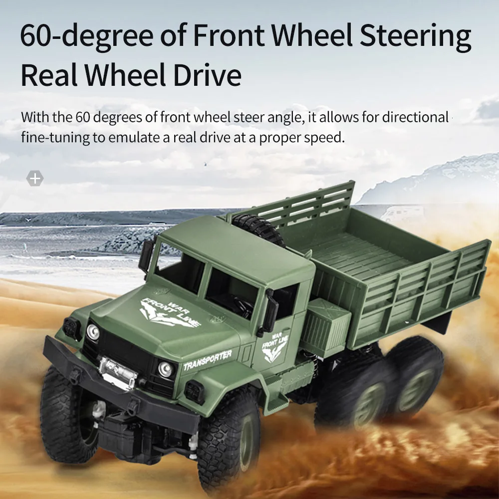 Jjrc Q69 2,4 ghz 6wd 1:18 пульт дистанционного управления военный грузовик 6 колесный внедорожник модель радиоуправляемого грузовика дистанционное управление альпинистская машина