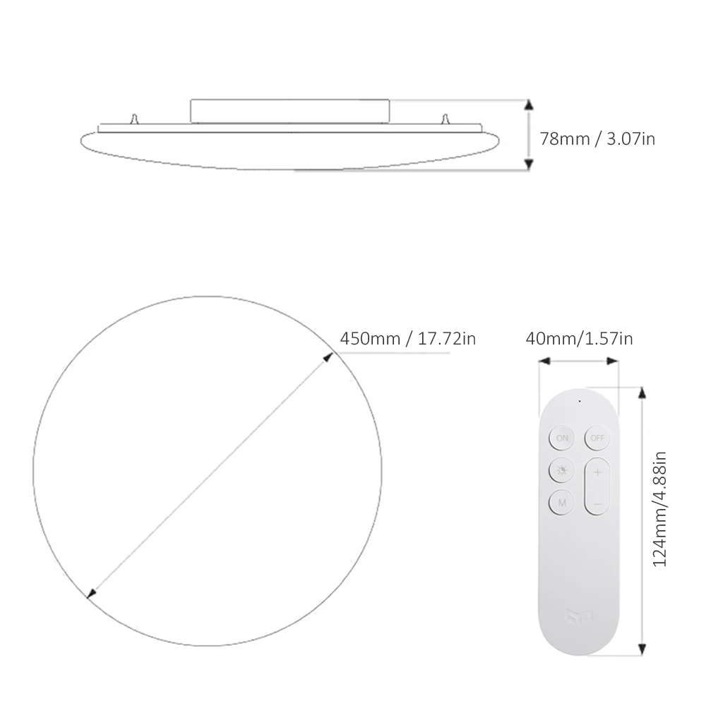 Yee светильник 450 мм светодиодный потолочный светильник с регулируемой яркостью потолочный светильник ing Интеллектуальный WiFi/BT потолочный светильник для кухни xiaomi