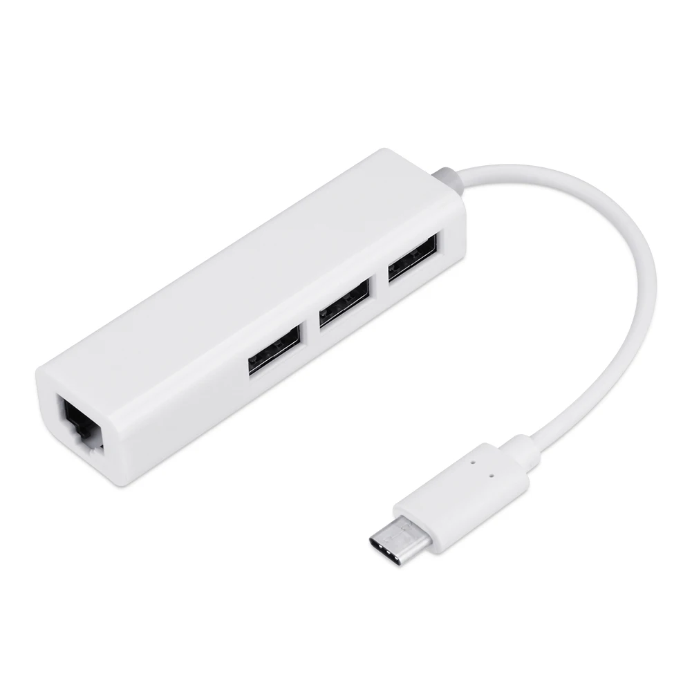 USB3 1 Type C to 3 Ports USB HUB With RJ45 Lan Adapter for font b