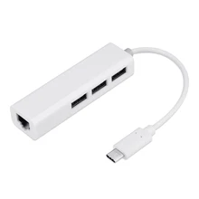 USB3.1 Type-C to 3 Ports USB HUB With RJ45 Lan Adapter for Apple Macbook OUJ99