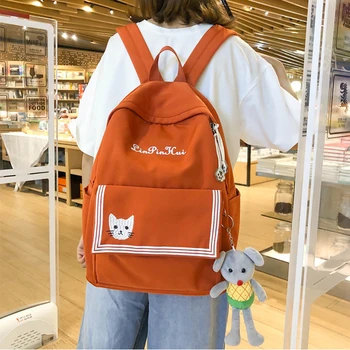 

High Quality Cute Cat School Bags for Teenager Girls Preppy Style Rucksack Women Fashion Backpacks Backpacks For Girl
