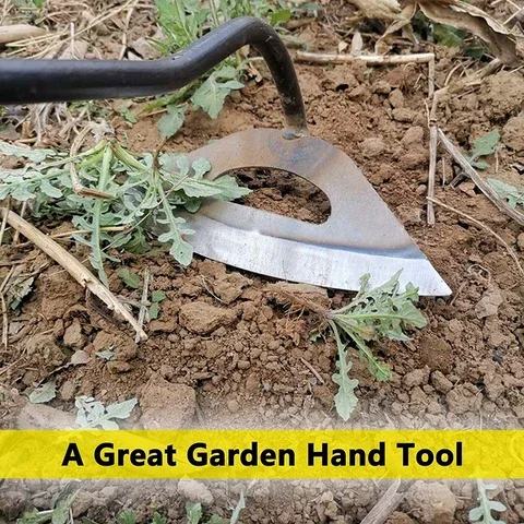 Hollow Small Hoe Full Manganese Steel Gardening Hand-held All-steel Hardened Hollow Hoe Planting Plowing and Weeding Tools 5