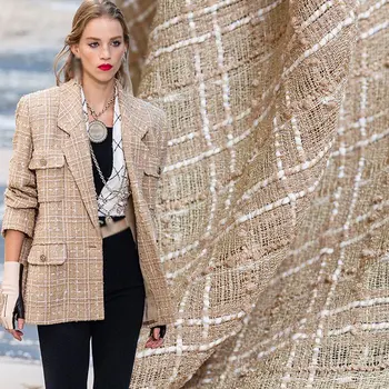 

The Cloth France White Tweed Fabrics Autumn Jacket Dress Suits Garment Materials The Sewing Cloth Meter Freeshipping