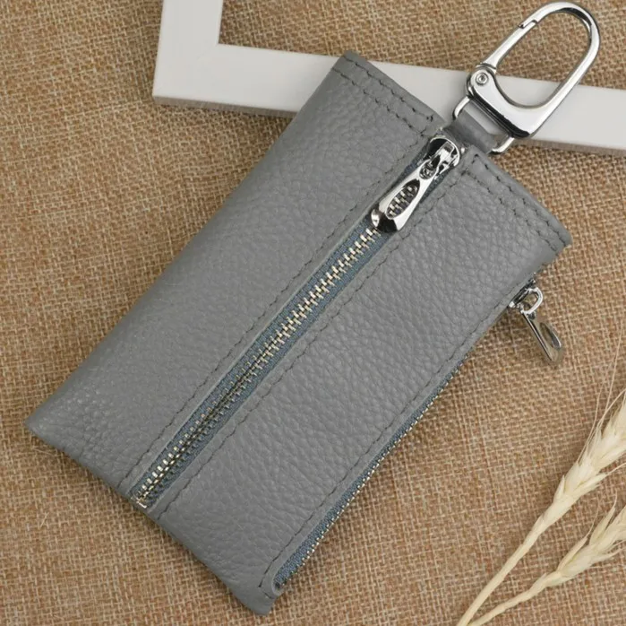 Flax blue Минималистичная сумка на молнии для женщин и женщин, держатель для ключей, мини кошелек для монет, многофункциональный милый маленький кошелек, корейская мода - Color: Flax blue