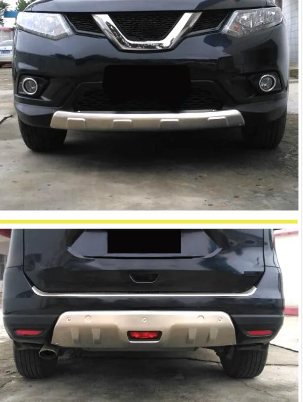 

car-styling For nissan X-Trail 2017-2018 T32 metal front + rear bumper bottom guard protector accessories