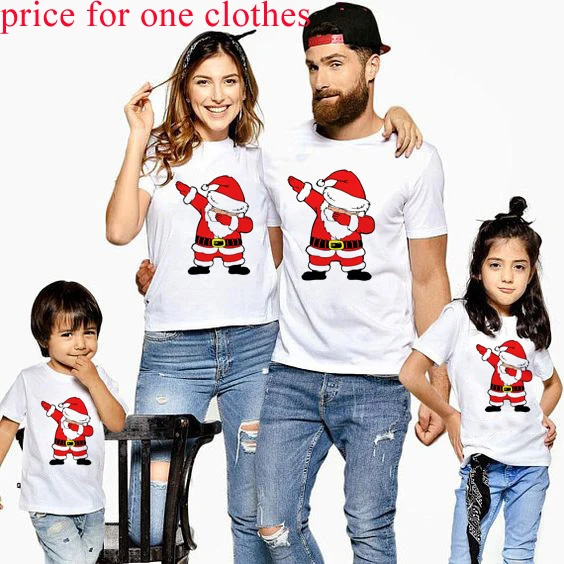 1 предмет; Рождественские футболки для всей семьи с изображением Санта-Клауса; Рождественская Одежда для мальчиков и девочек, папы и мамы; модные вечерние футболки для малышей - Цвет: A