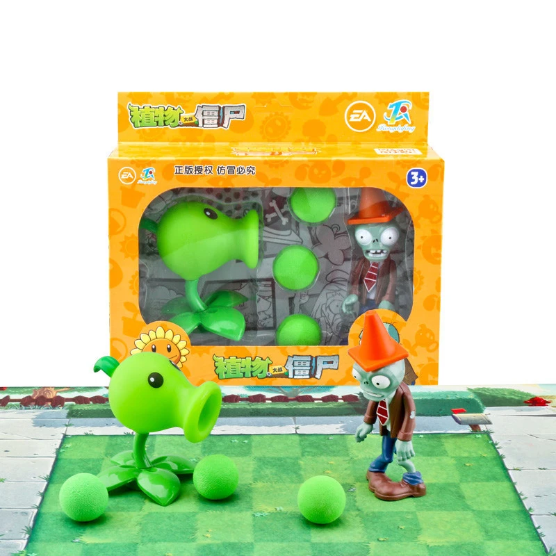 Game Plants VS Zombies Action Figure PVZ Pea Shooter & Zombie Set Kids Toy Doll 