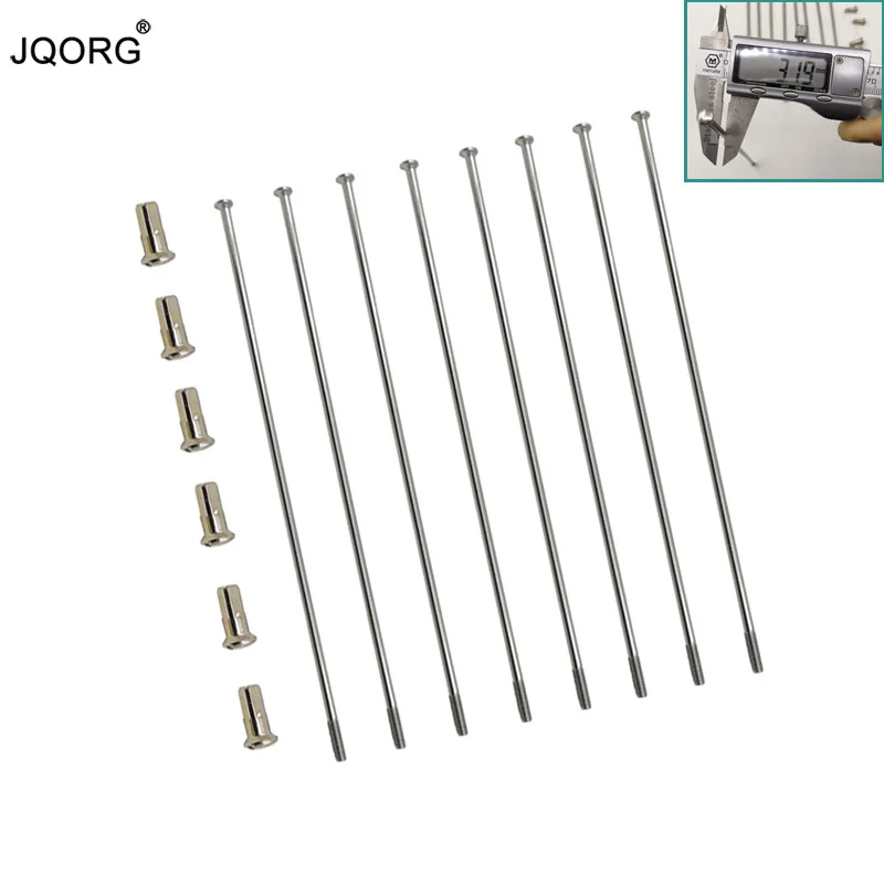 60 Pieces A Lot 10 G Diameter 3,2 mm Sliver Color Electric Motorcycle Spokes 304 Stainless Steel Material Straight Head Spokes