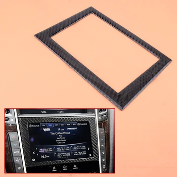 

beler Black Carbon Fiber Interior Console GPS Navigation Cover Trim Frame Fit for Infiniti Q50 Q60 2014 2015 2016 2017 2018 2019