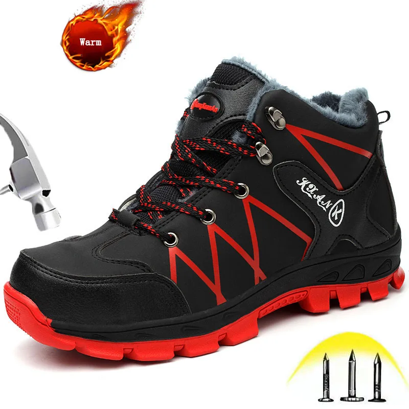 Safety Boots for Men Winter Anti-smashing Puncture Proof Steel Toe High Top Work Shoes Industrial Protective Shoes to Keep Warm Safety Boots for Men Winter Anti-smashing Puncture Proof Steel Toe High Top Work Shoes Industrial Protective Shoes to Keep Warm