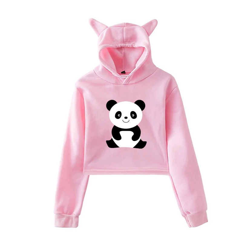 Kawaii/толстовки с принтом панды для девочек-подростков; худи в стиле Харадзюку; Женская толстовка в стиле Харадзюку; пуловеры с капюшоном; сезон осень-зима; милые топы
