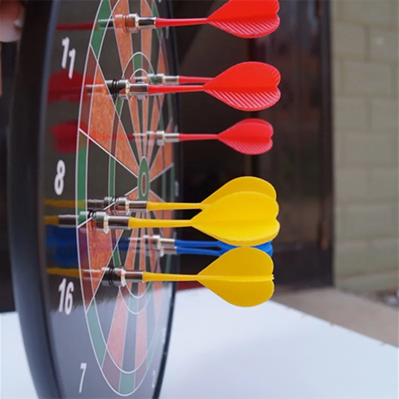 6 шт./лот 4 цвета Bullseye Target Game пластиковые дартс крылья магнитные для двусторонней