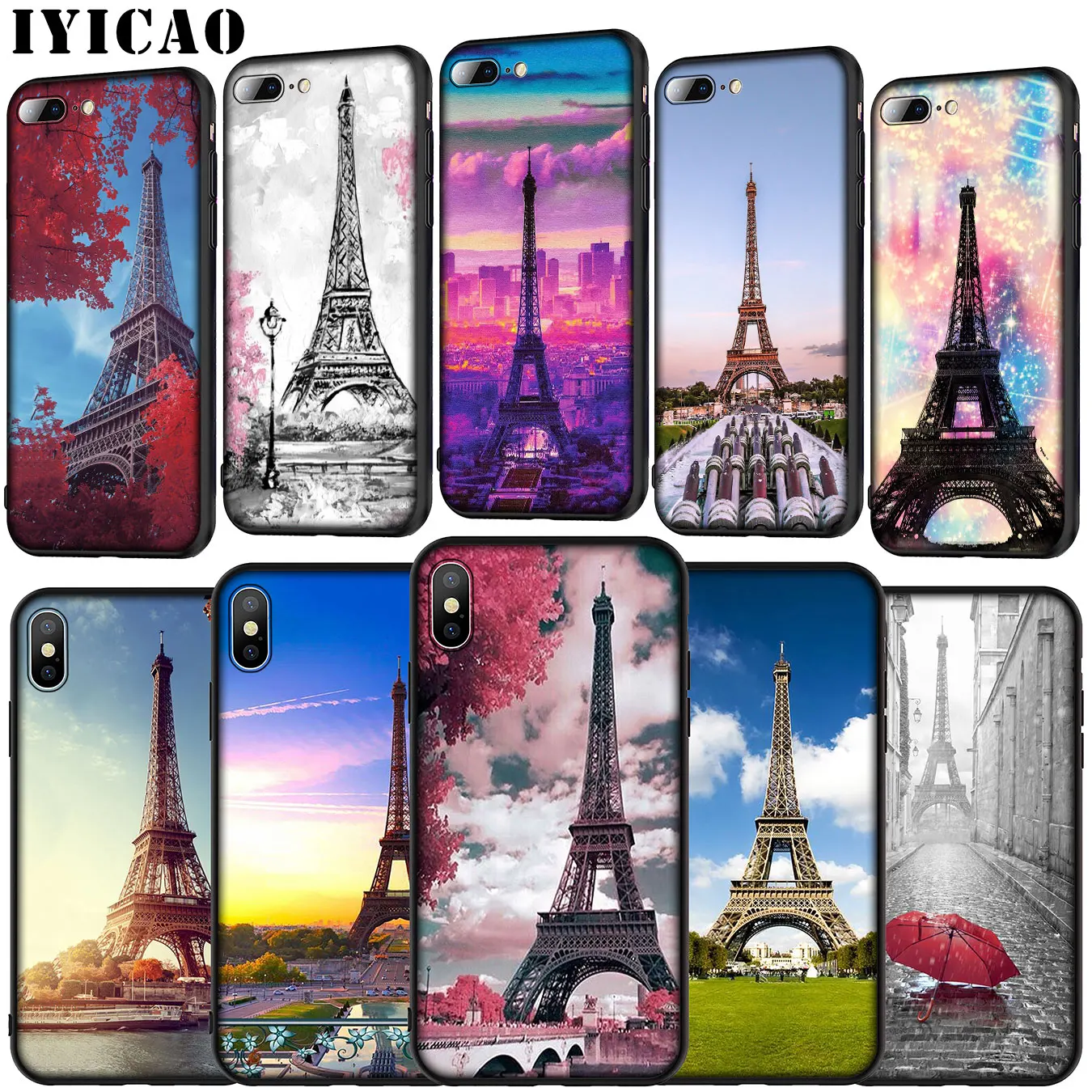 IYICAO Франция Париж Эйфелева башня Мягкий силиконовый чехол для iPhone 11 Pro XR X XS Max 6 6S 7 8