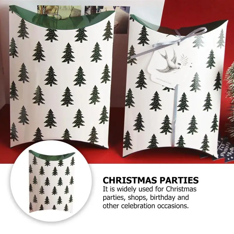 

6Pcs Christmas Gift Boxes Christmas Tree Pattern Gift Candy Packing Boxes Gift Storage Containers Christmas Wrapping Boxes