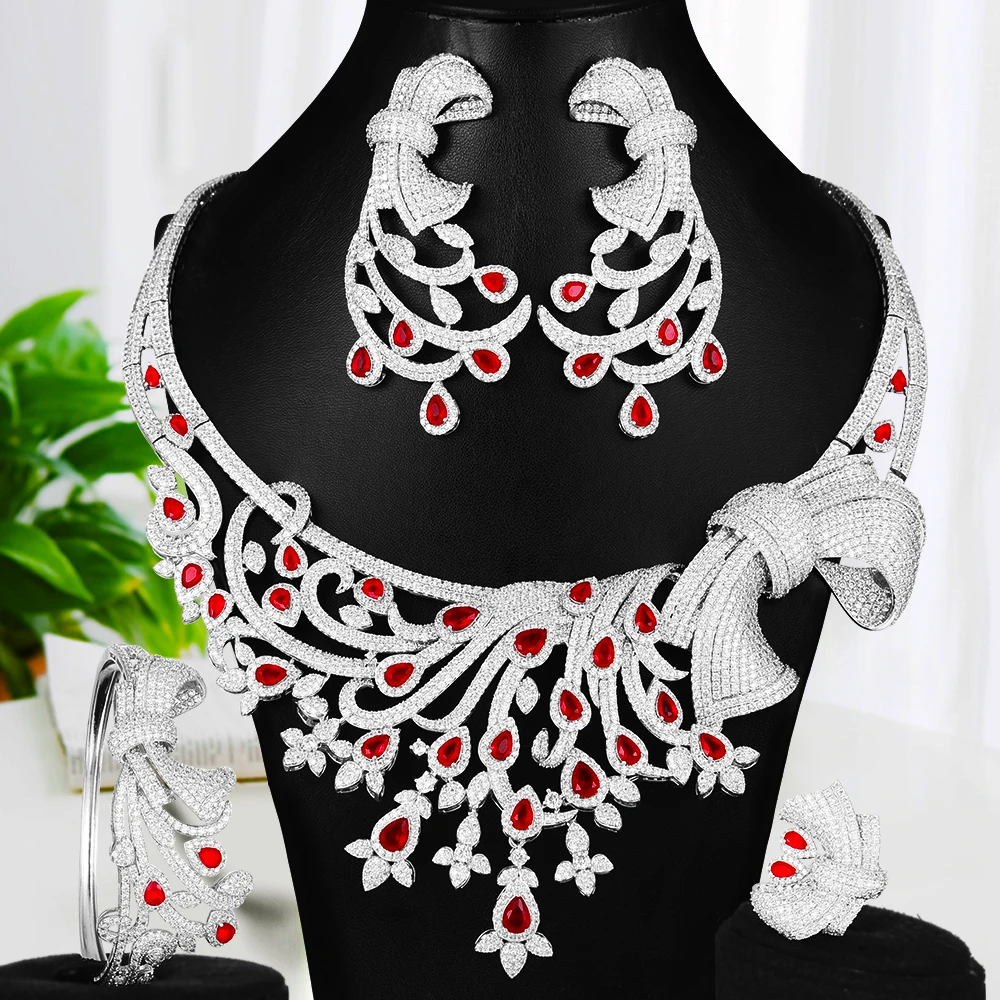 Ever Faith Juego De Collar Y Pendientes Y Pulsera Con Forma De Y De Circonita Para Mujer, Tono Plateado, Circonita Cúbica, Zirconia Cúbica