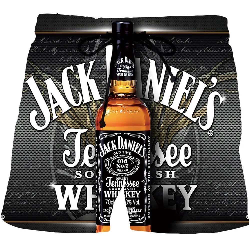 Men's Liqueur Graphic Beach Shorts 3D Pattern Beer Boardshorts Men/Women Vodka Short Pants